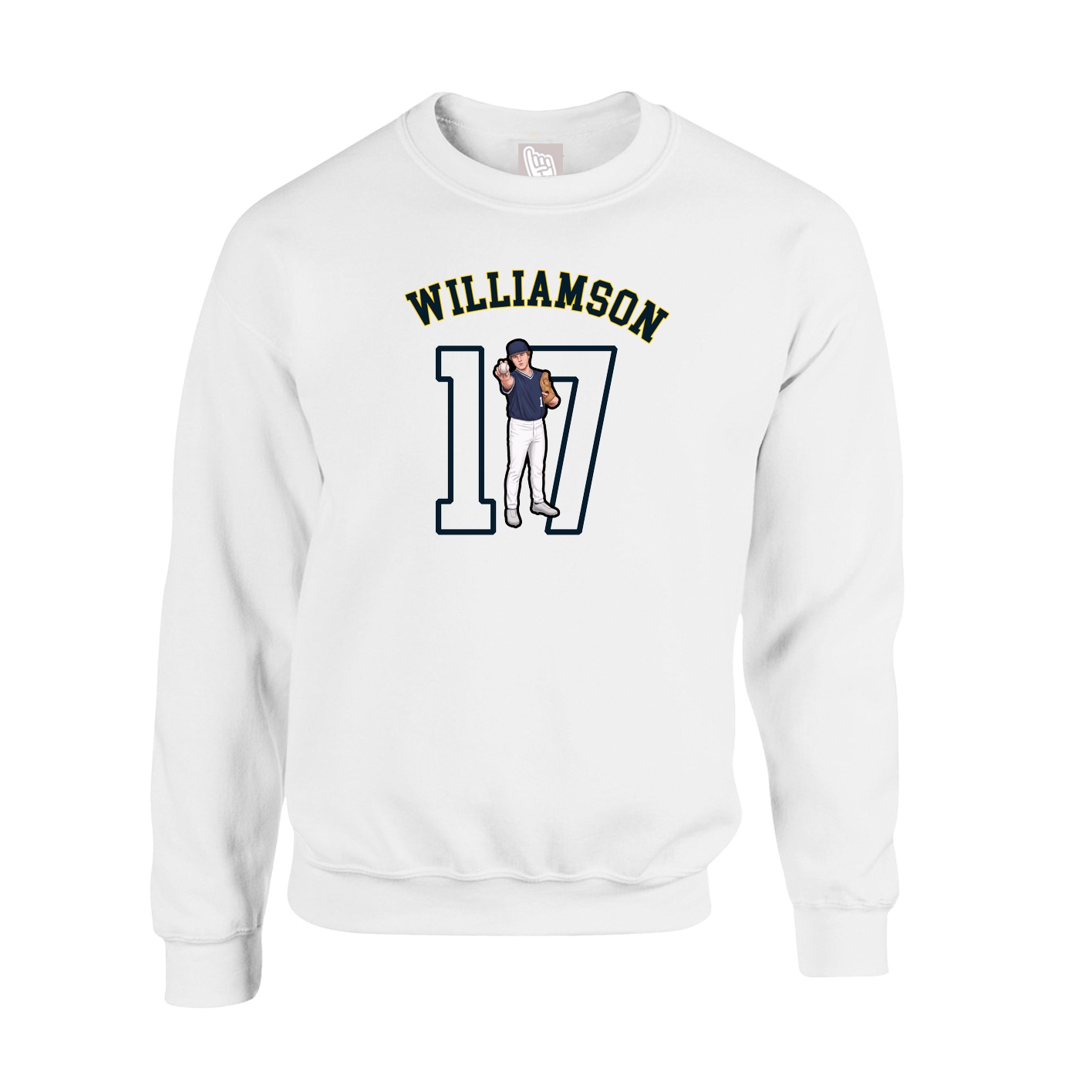 Fleece Crew — Shirsey Arch in White