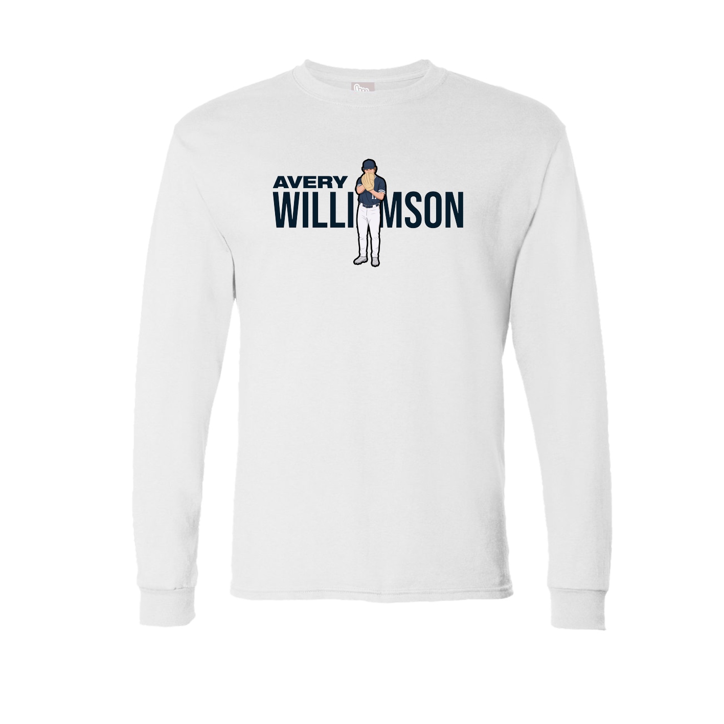 Long Sleeve Tee — Player Name in White