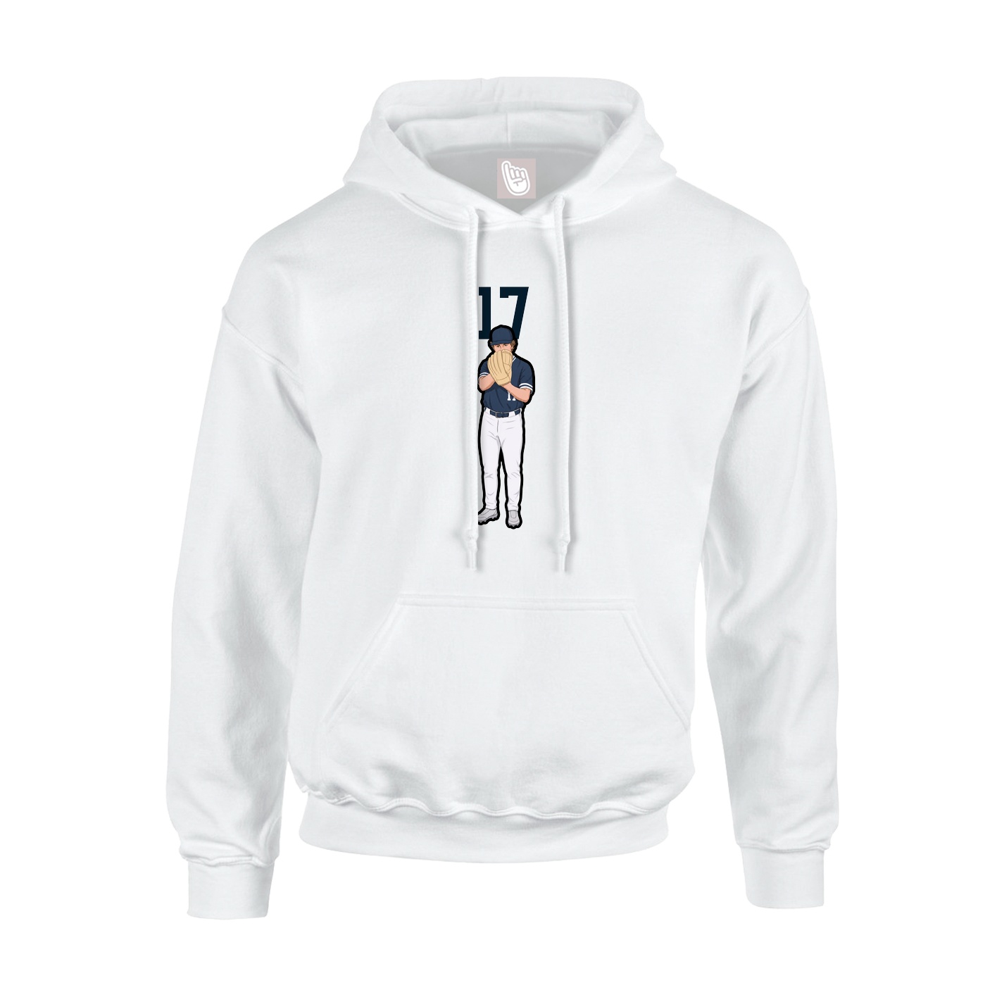 Youth Hoodie — Number Top in White