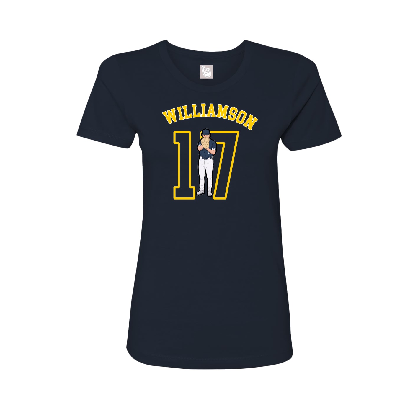 Fitted Women's Tee — Shirsey Arch in Navy