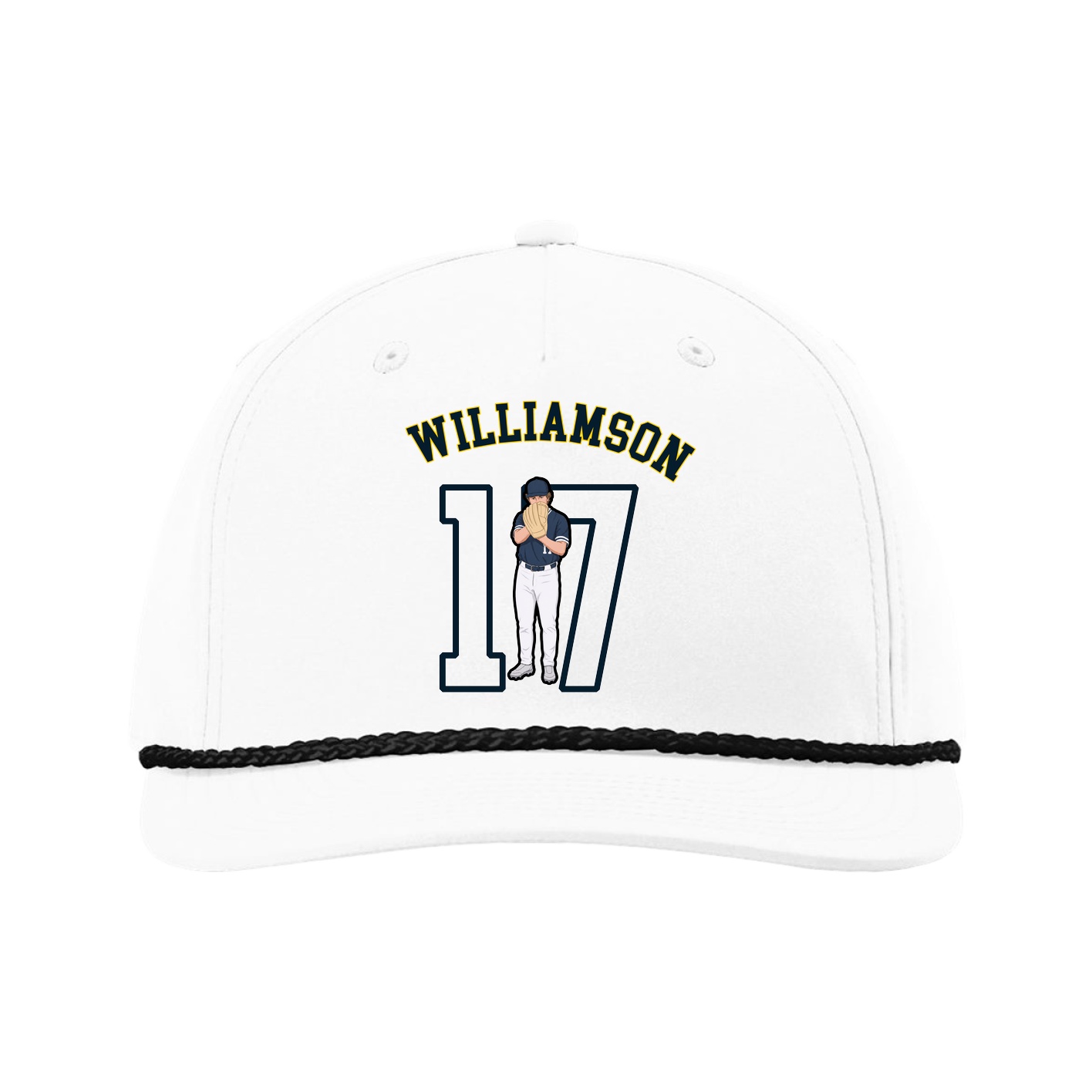 Five-Panel Classic Rope Cap — Shirsey Arch in White