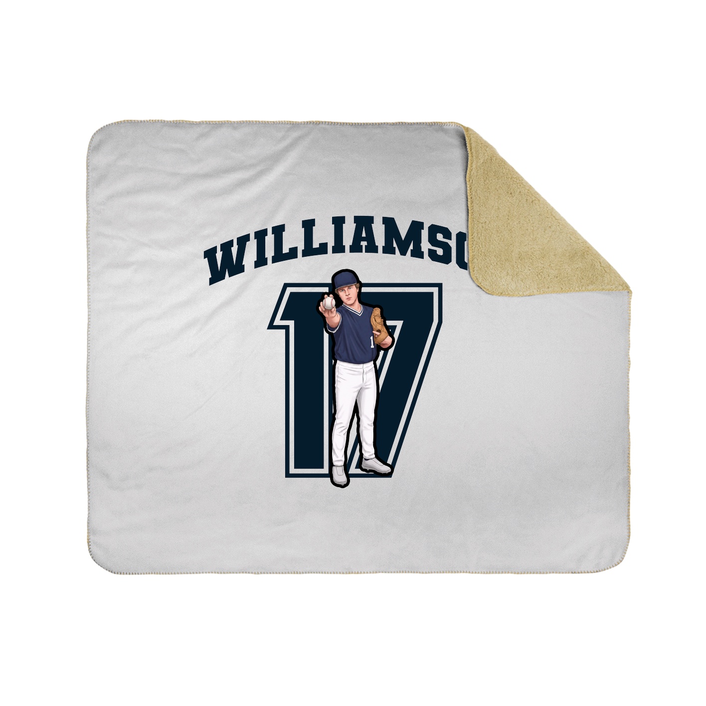 Throw Blanket — Number in White