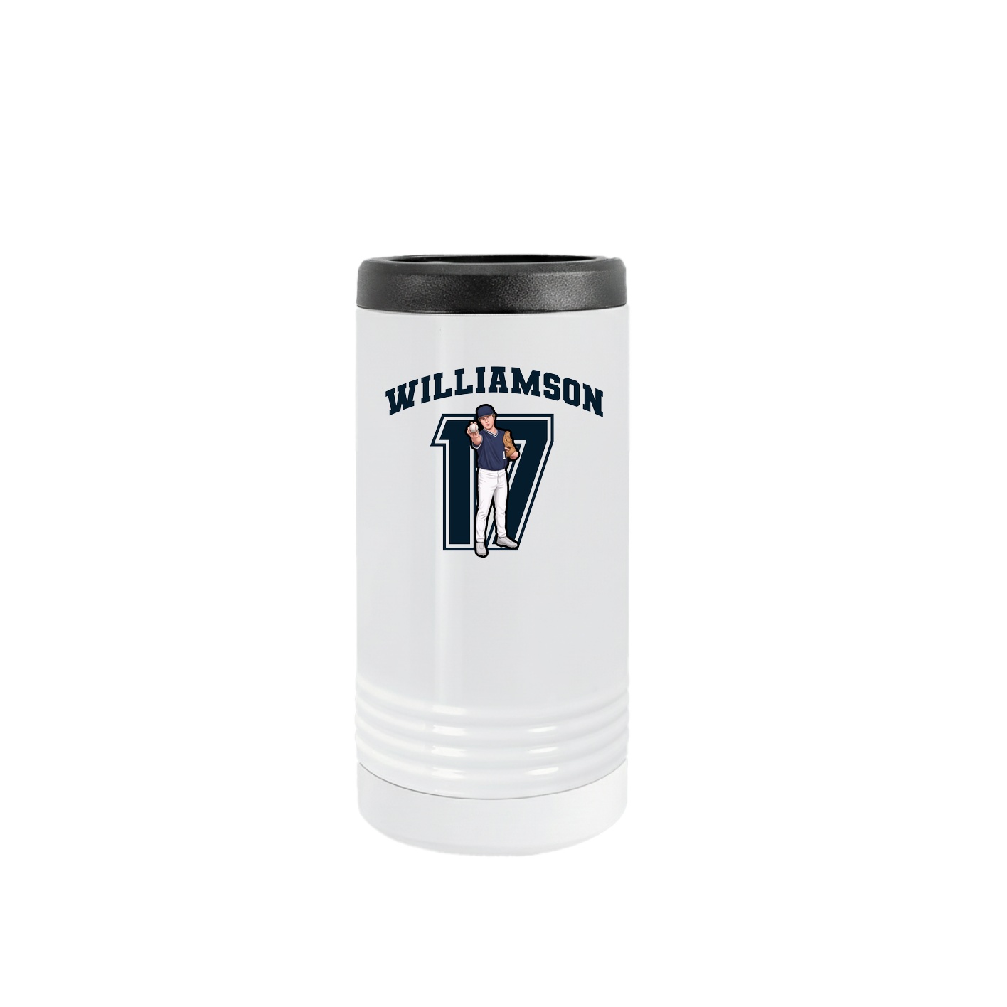 Slim Beverage Holder — Number in White