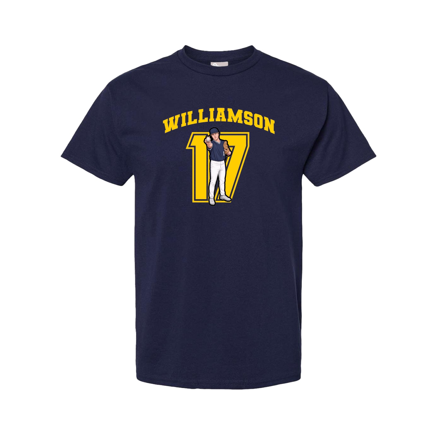 Youth Tee — Number in Navy