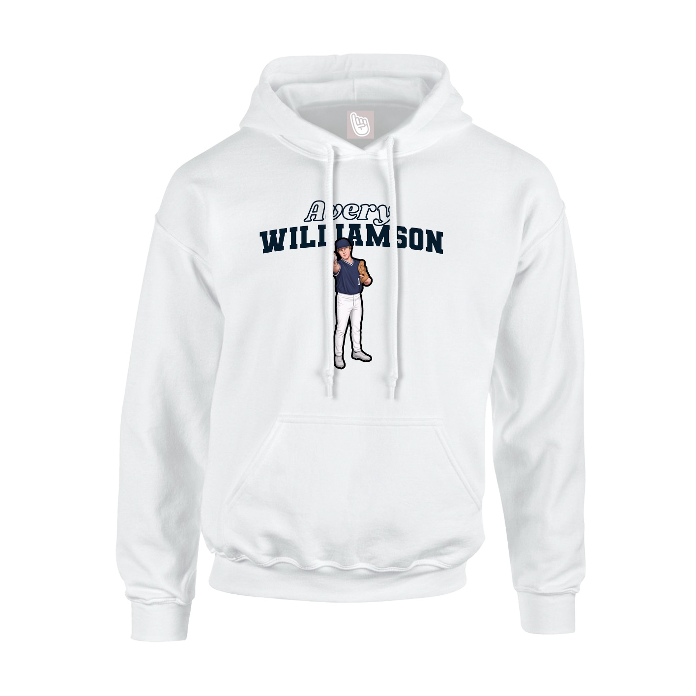 Hoodie — Name Arch in White