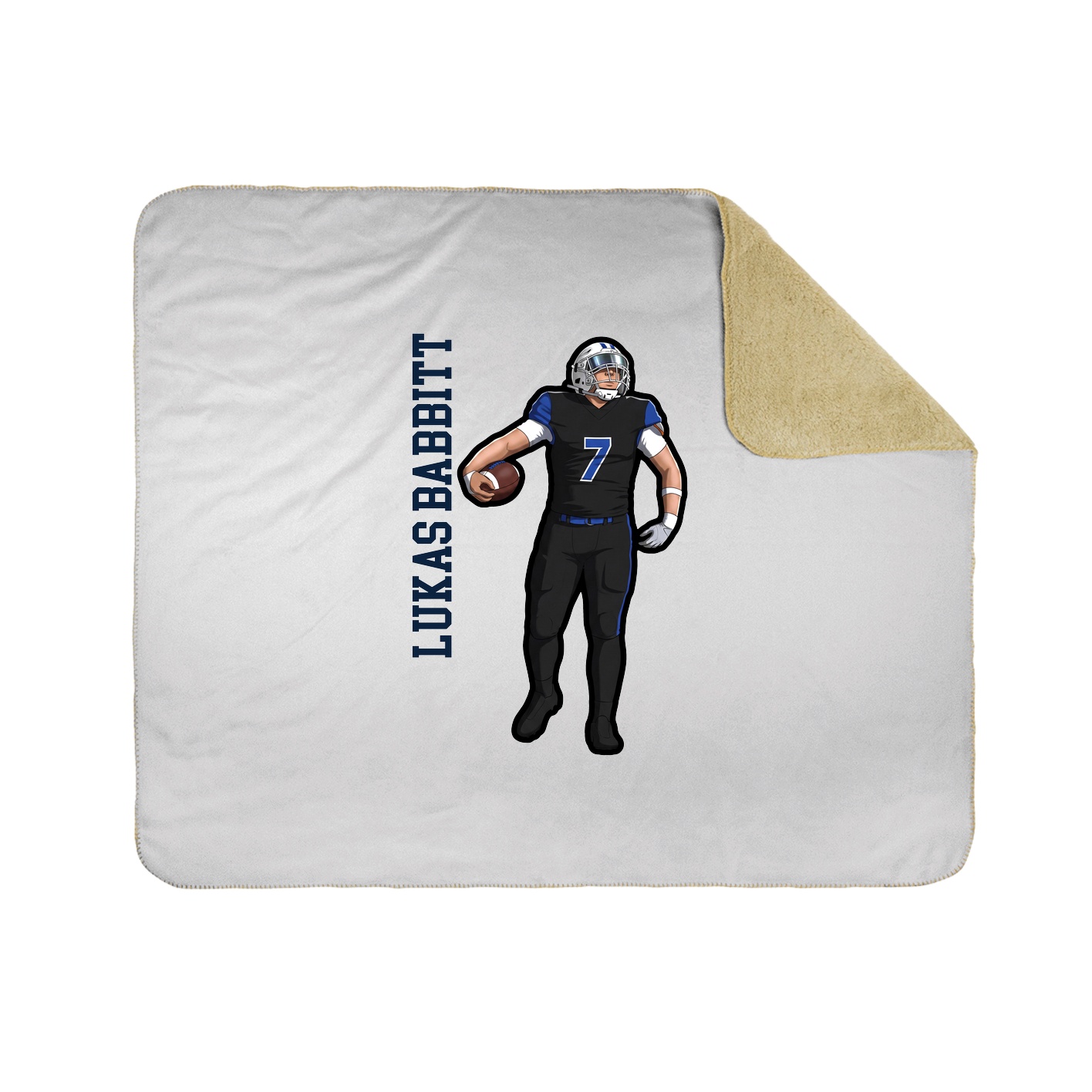 Throw Blanket — Name Vertical in White
