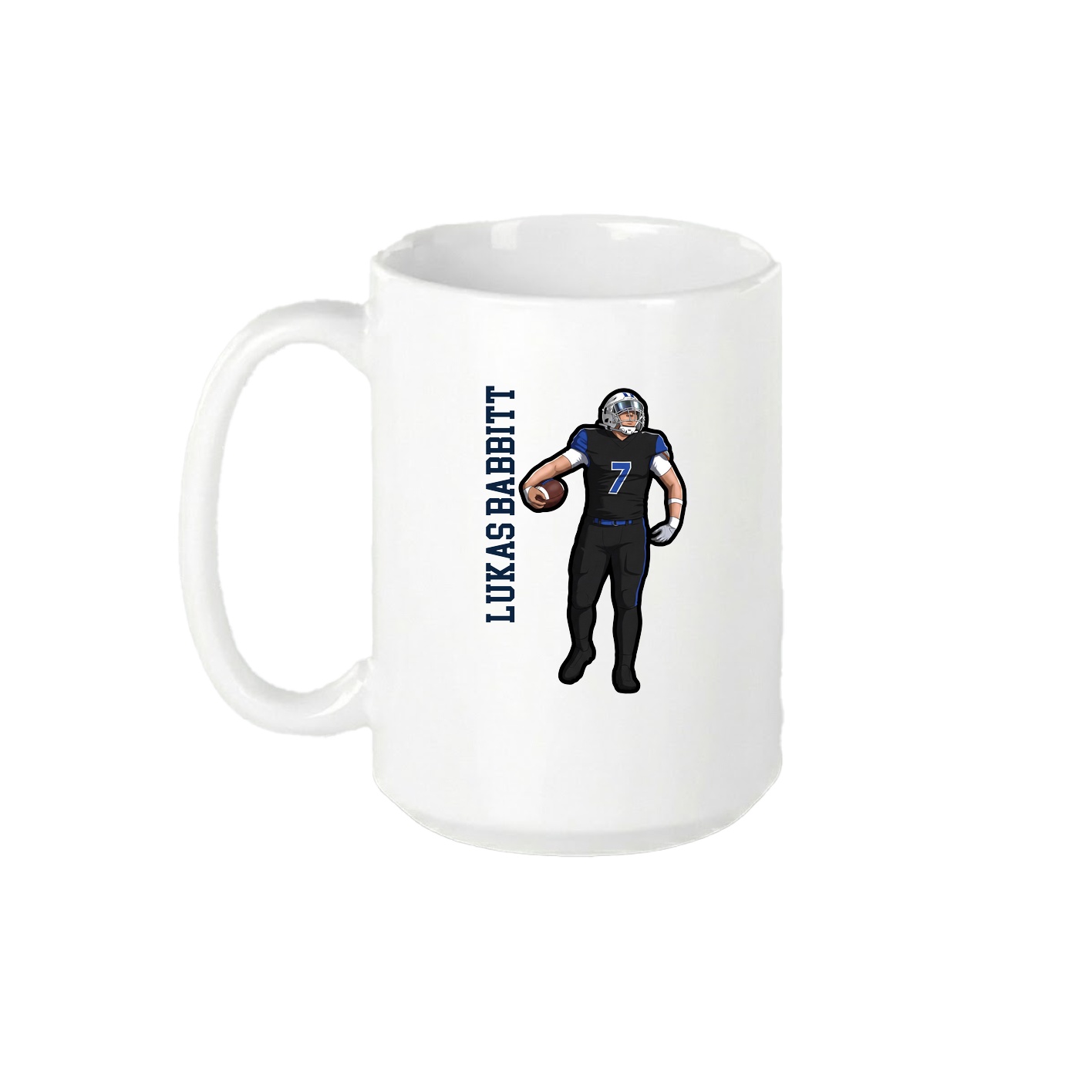 15oz Coffee Mug — Name Vertical in White