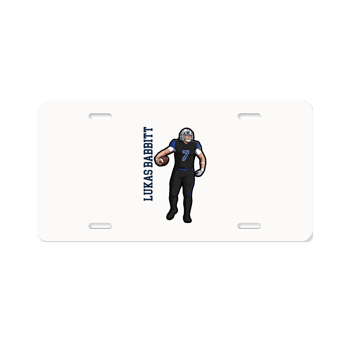 License Plate — Name Vertical in Classic