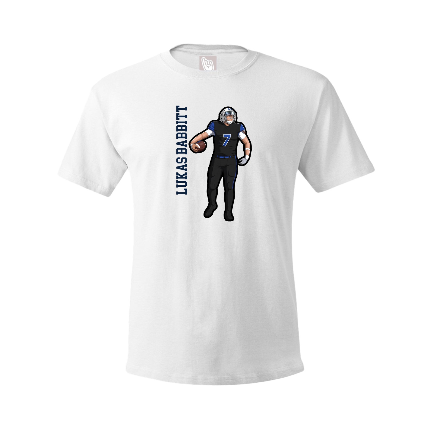 Tee — Name Vertical in White