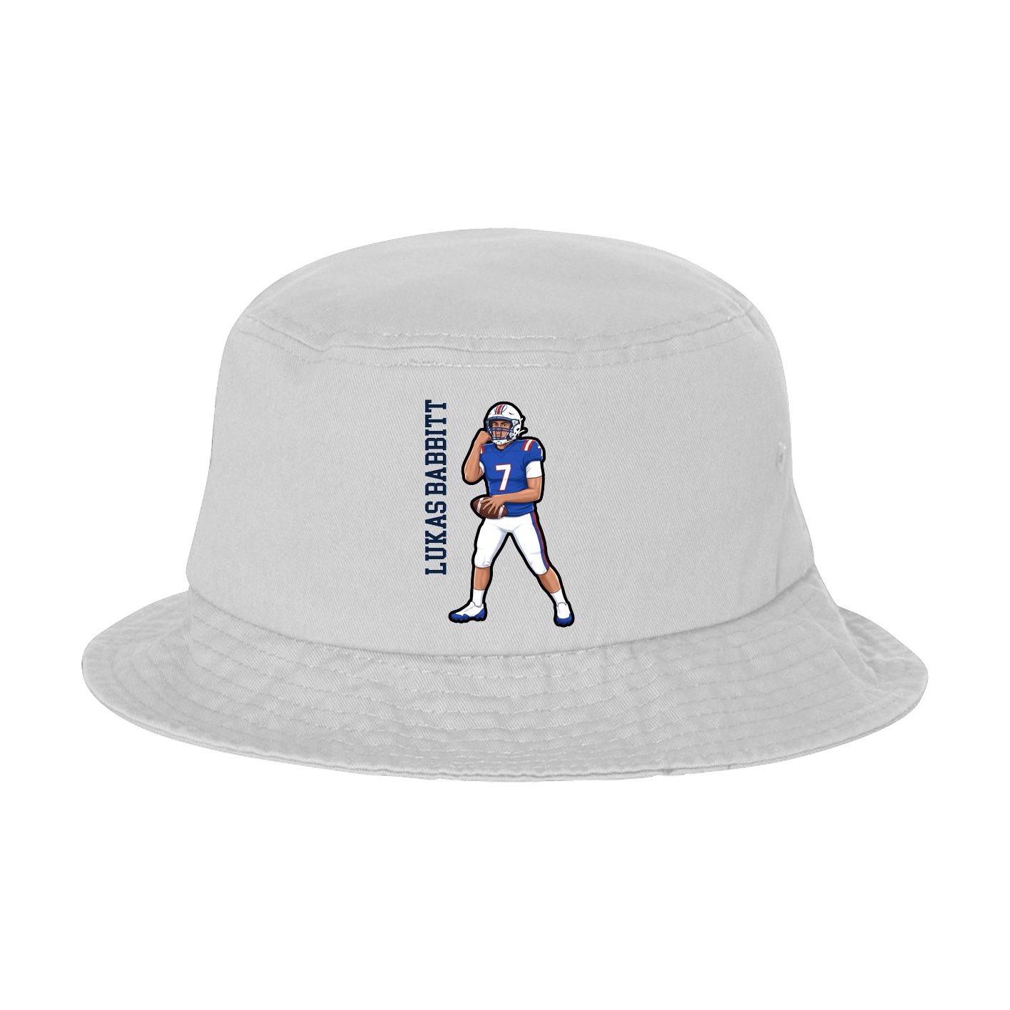 Bucket Cap — Name Vertical in White