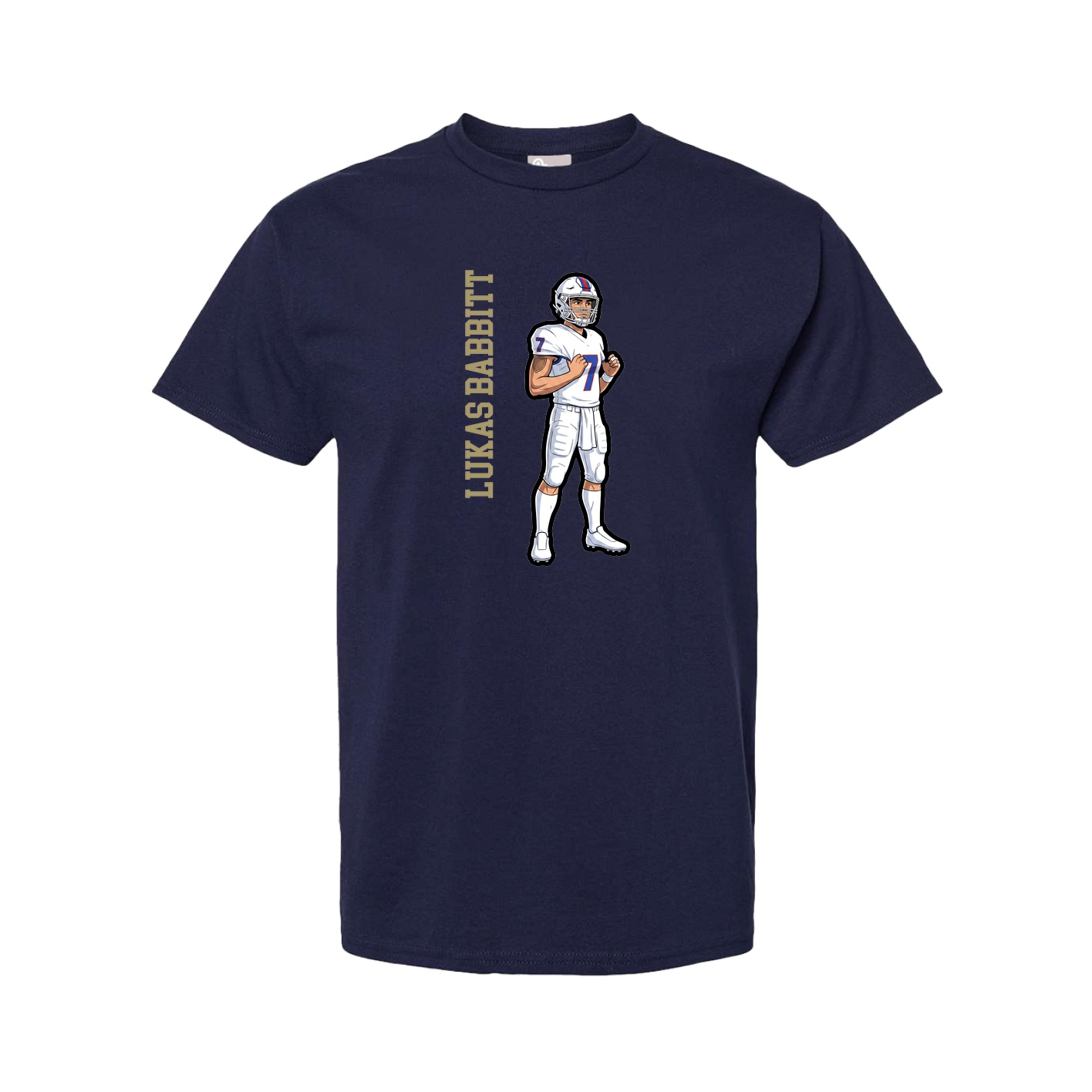 Youth Tee — Name Vertical in Navy