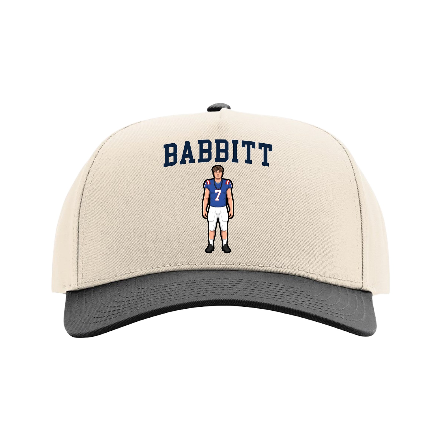 Full Fabric Five-Panel Champ Cap — Shirsey in Cream/Black