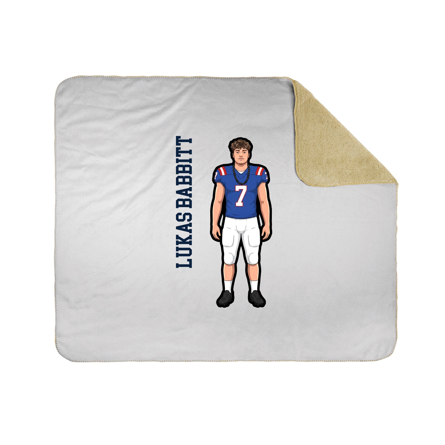 Throw Blanket — Name Vertical in White