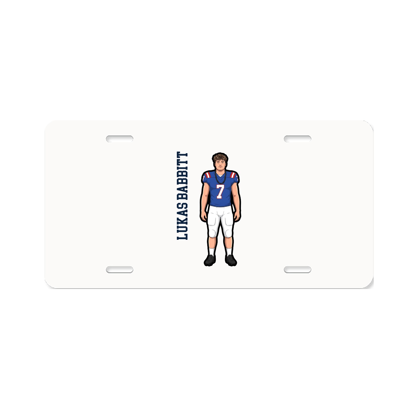License Plate — Name Vertical in Classic