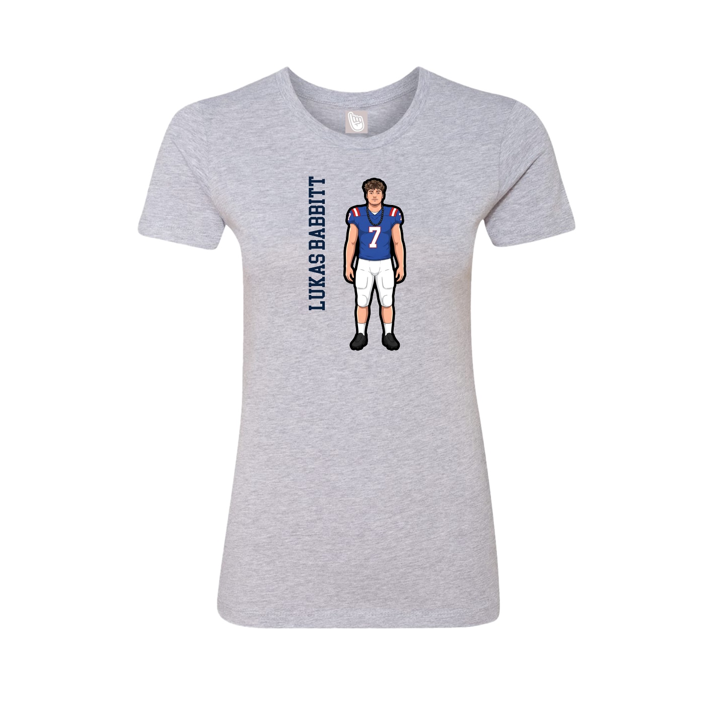 Womens Tee — Name Vertical in Grey