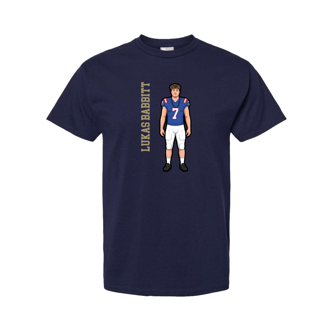 Youth Tee — Name Vertical in Navy