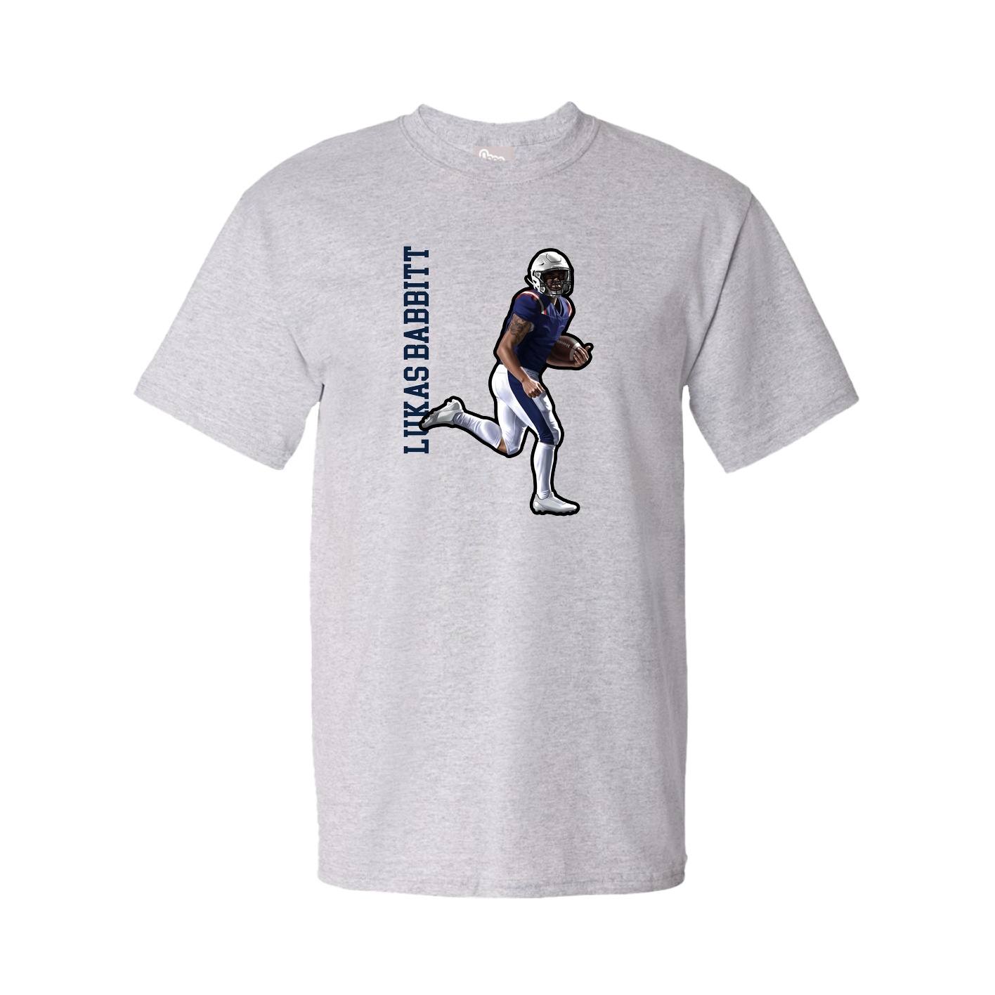 Tee — Name Vertical in Grey