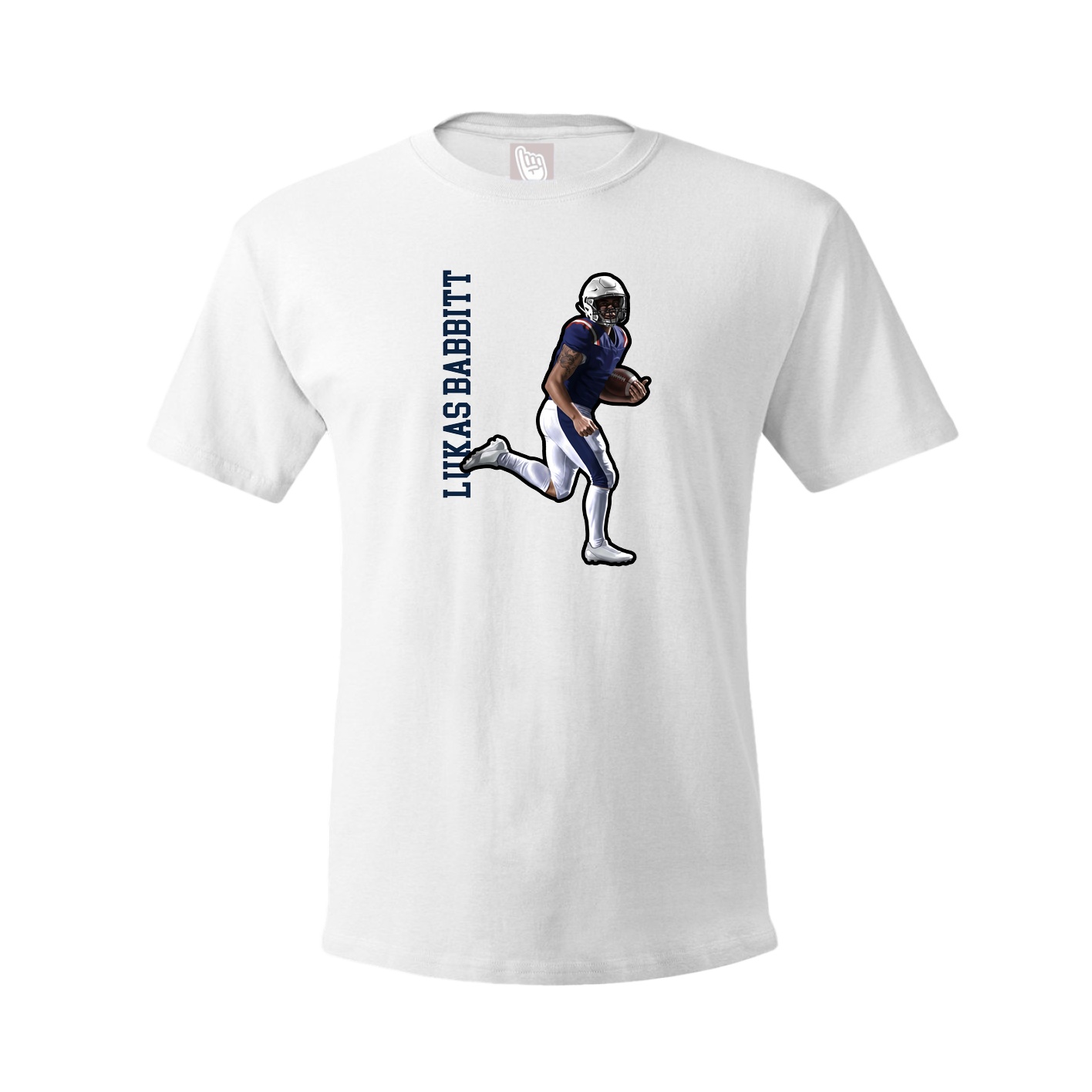 Youth Tee — Name Vertical in White