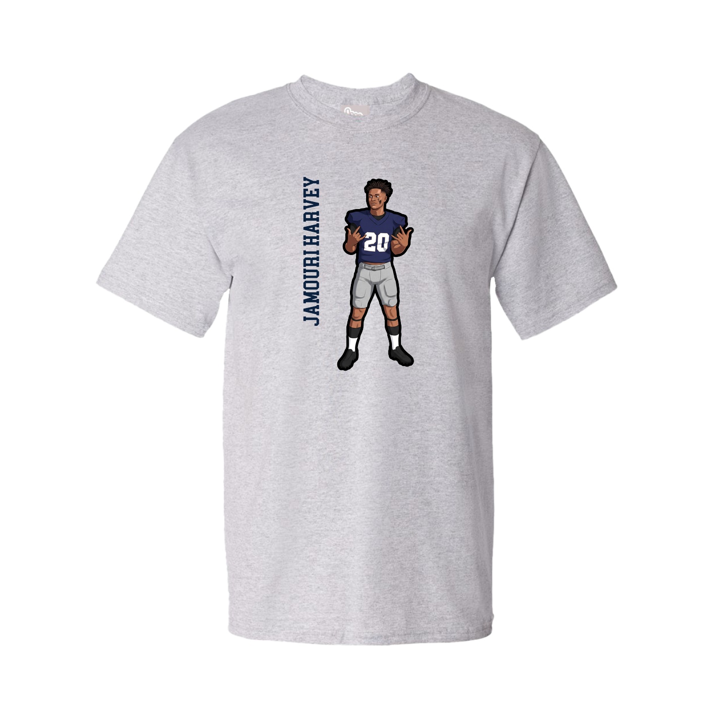 Tee — Name Vertical in Grey