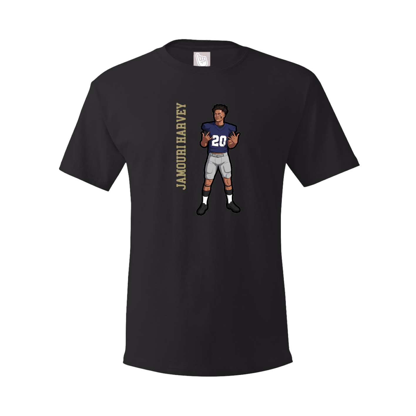 Youth Tee — Name Vertical in Black