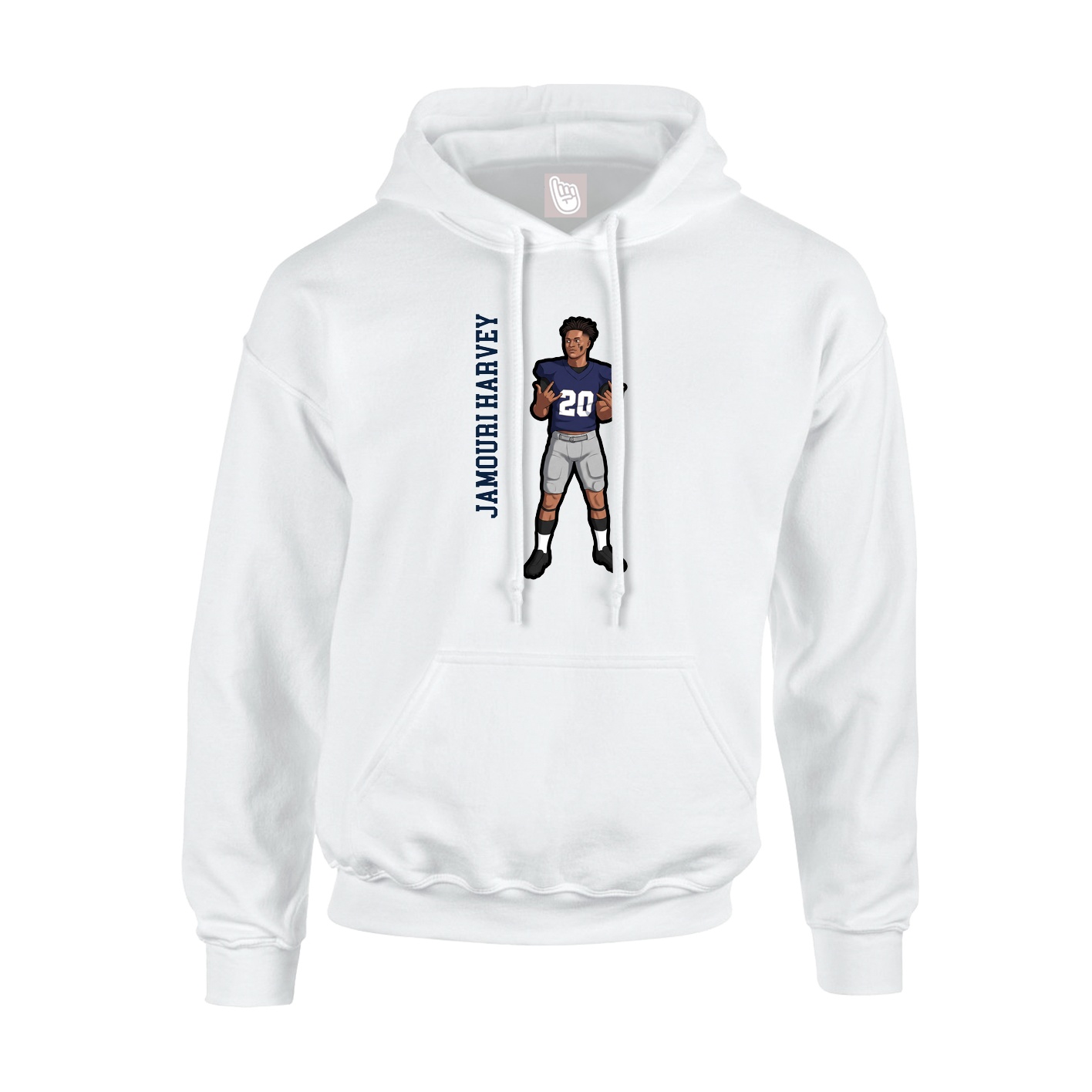 Hoodie — Name Vertical in White