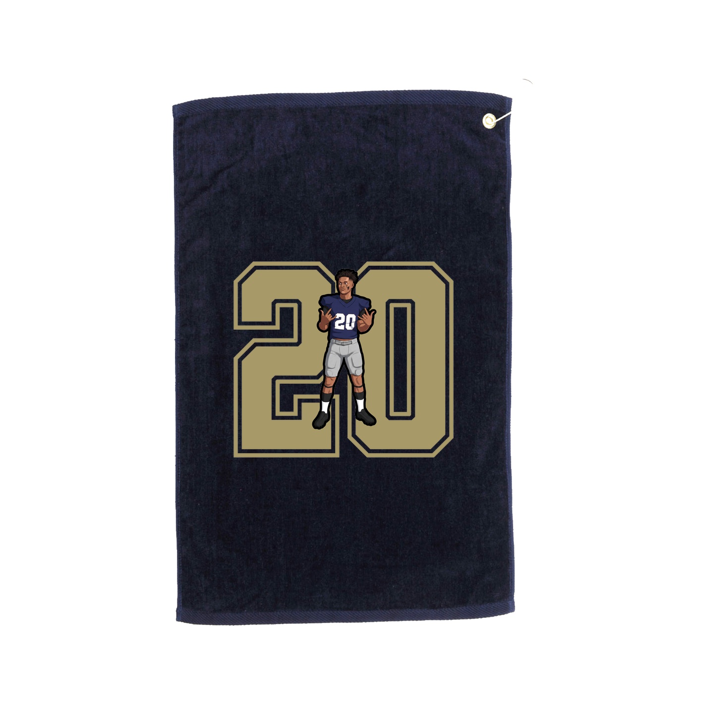 Golf Towel — Number in Navy