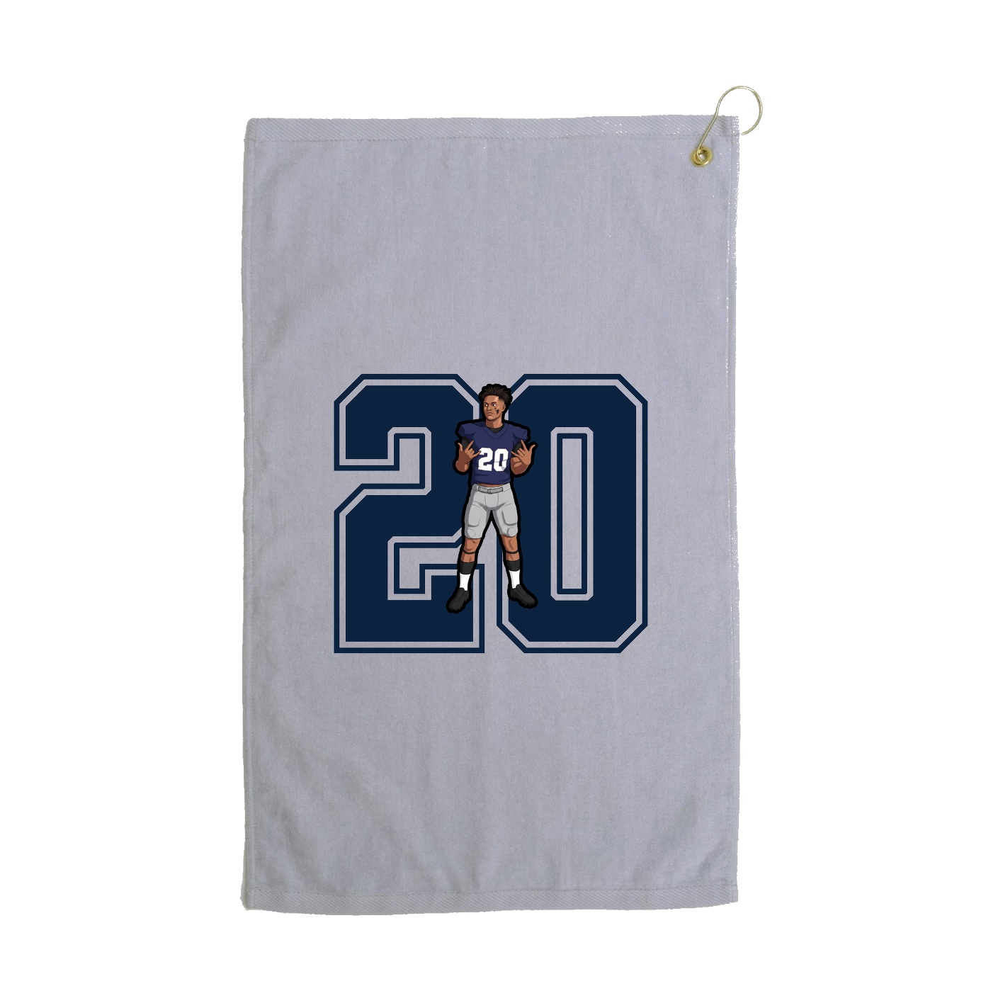 Golf Towel — Number in Grey