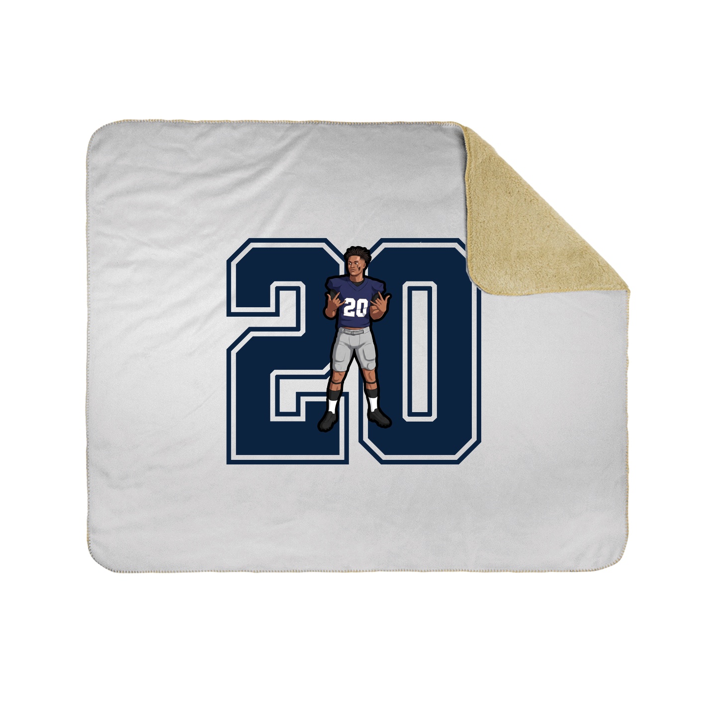 Throw Blanket — Number in White