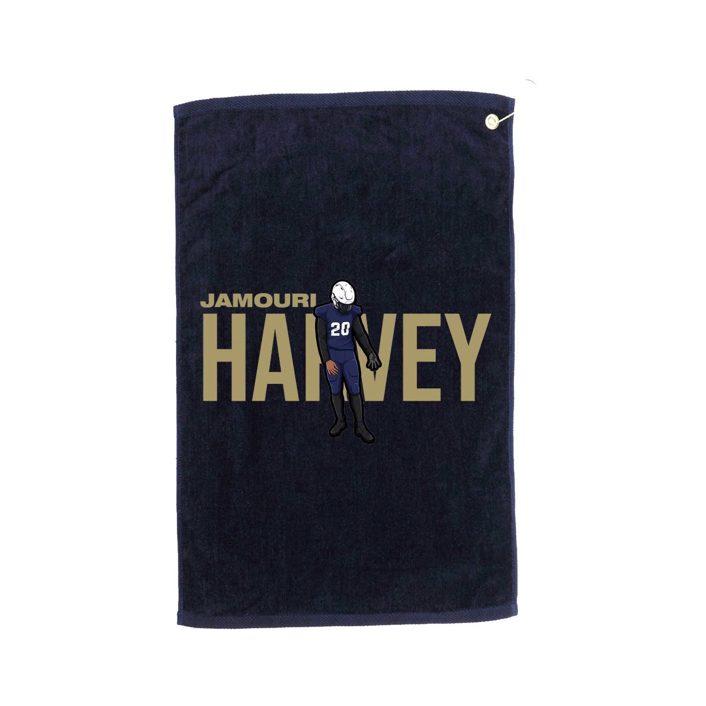 Golf Towel — Player Name in Navy