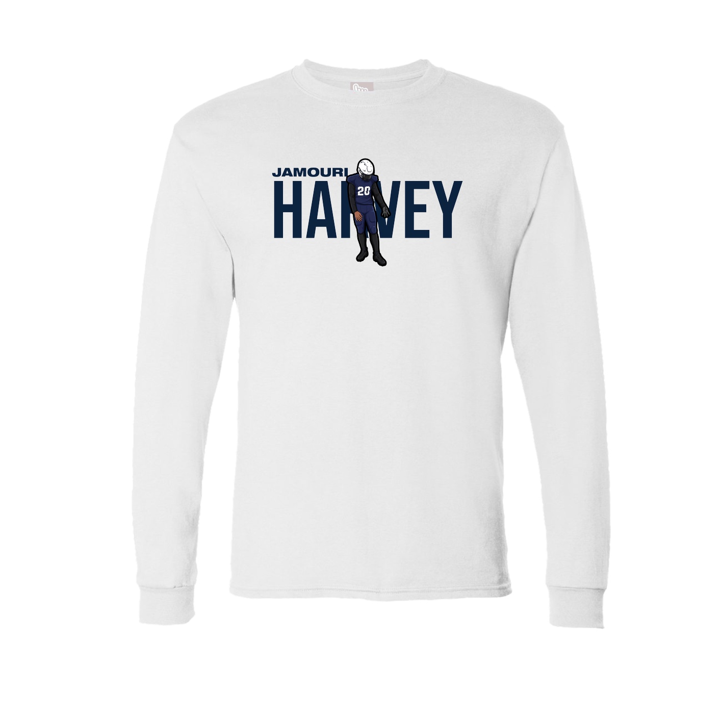 Long Sleeve Tee — Player Name in White