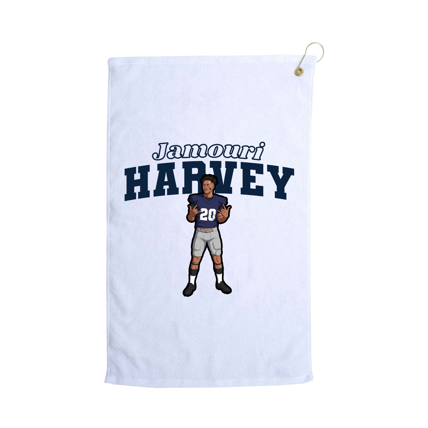Golf Towel — Name Arch in White