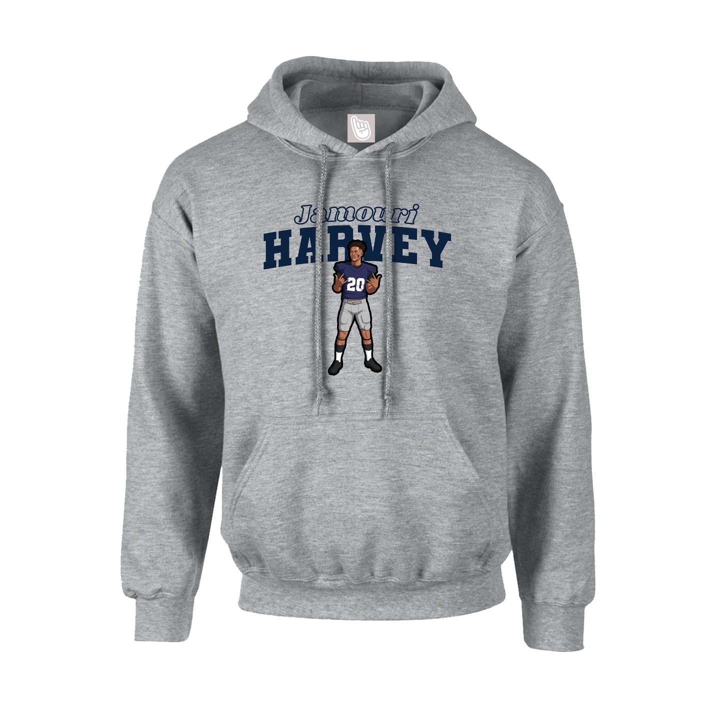 Youth Hoodie — Name Arch in Grey