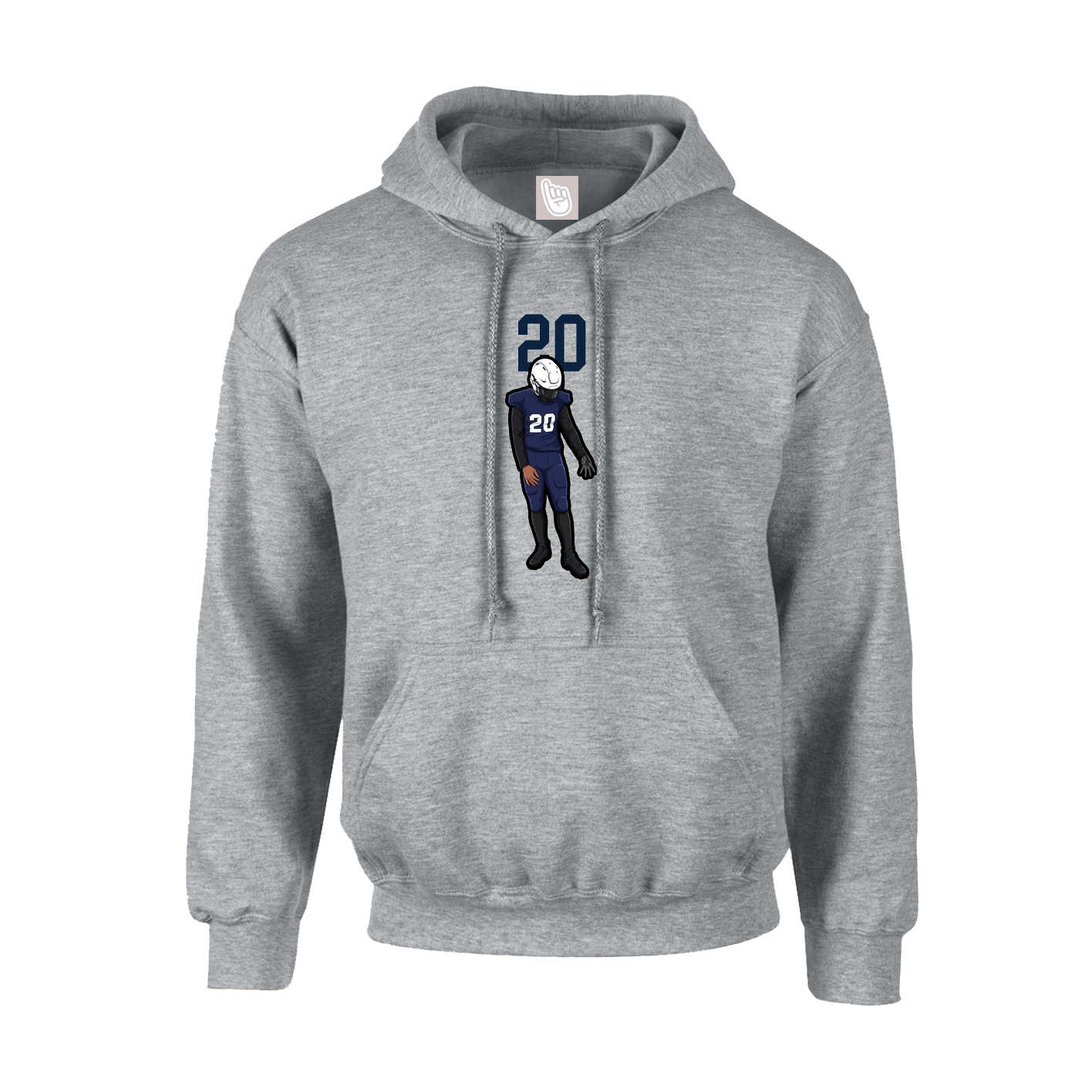 Hoodie — Number Top in Grey