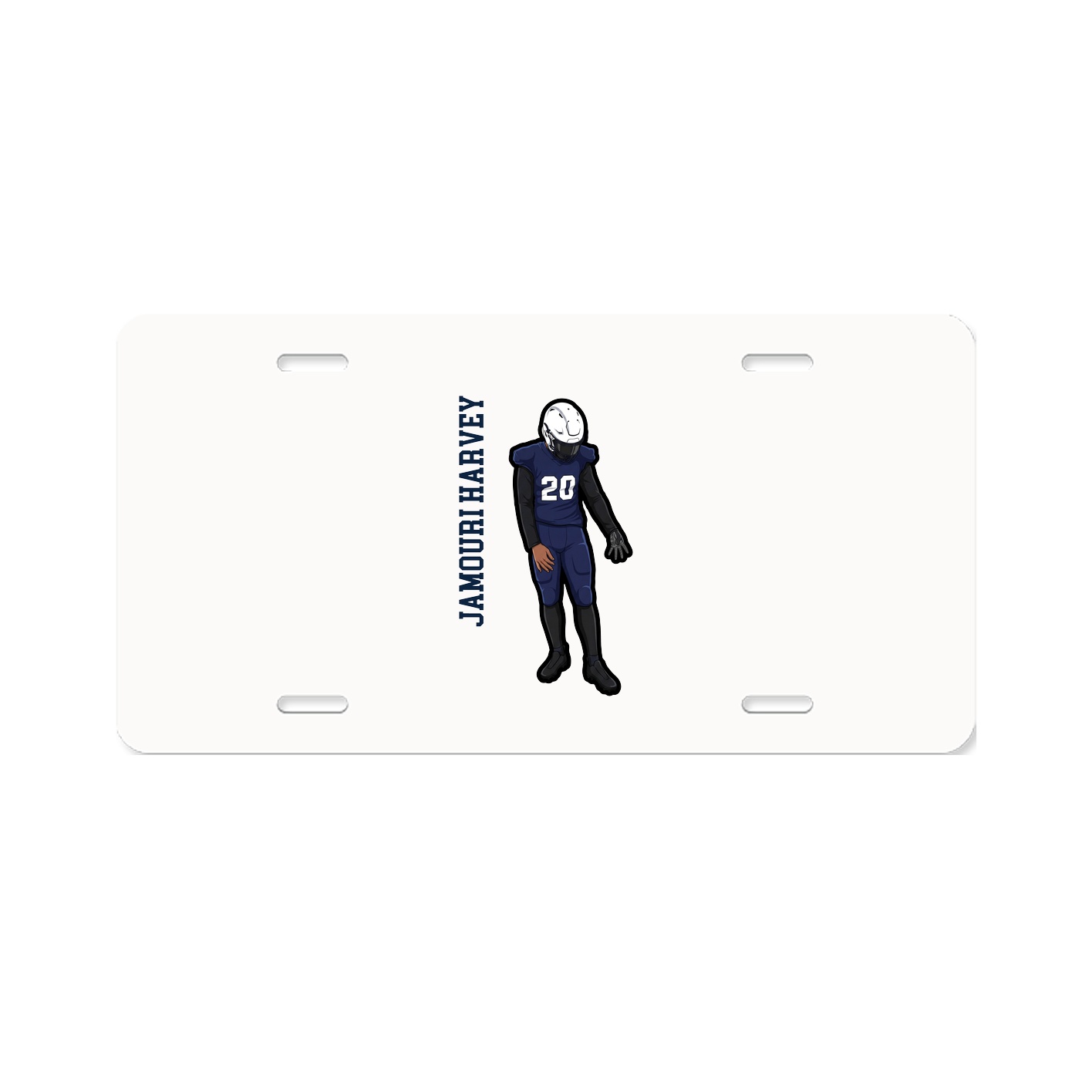 License Plate — Name Vertical in Classic