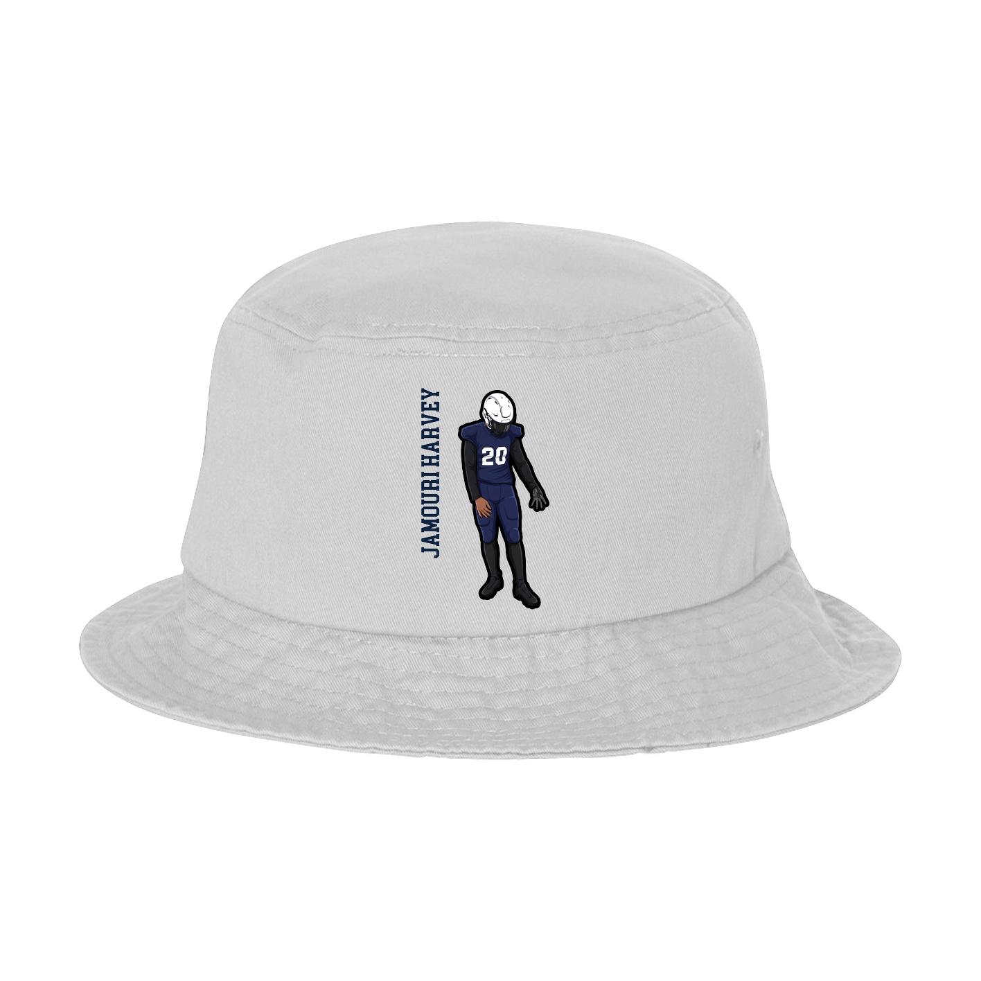 Bucket Cap — Name Vertical in White