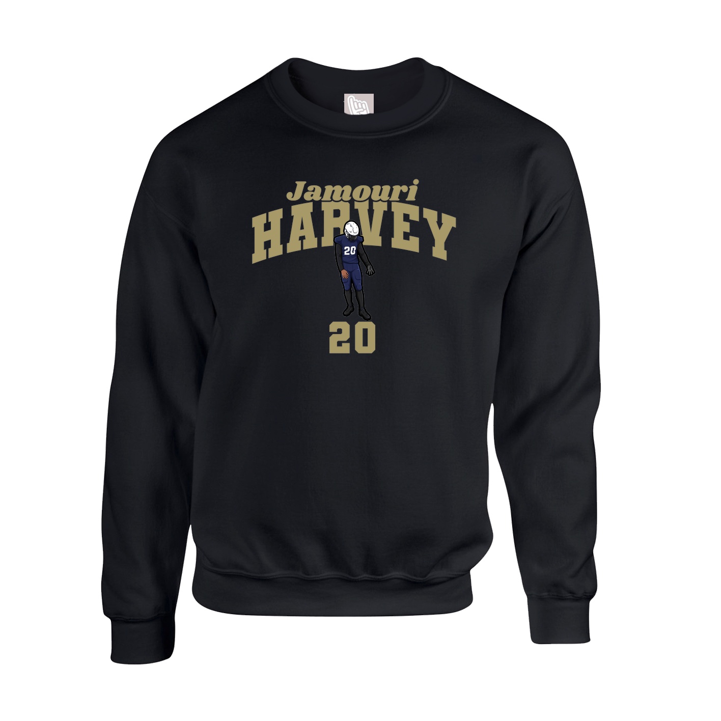 Fleece Crew — Signature Arch in Black