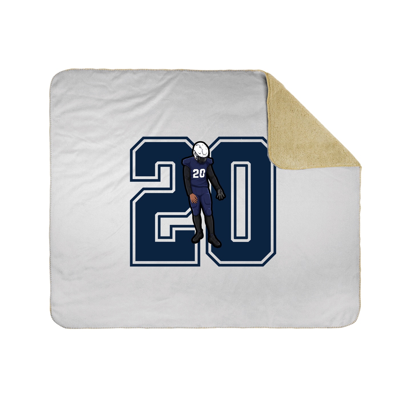 Throw Blanket — Number in White