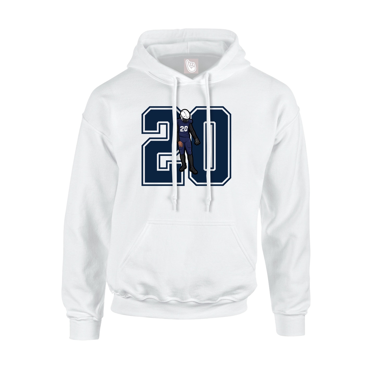 Youth Hoodie — Number in White