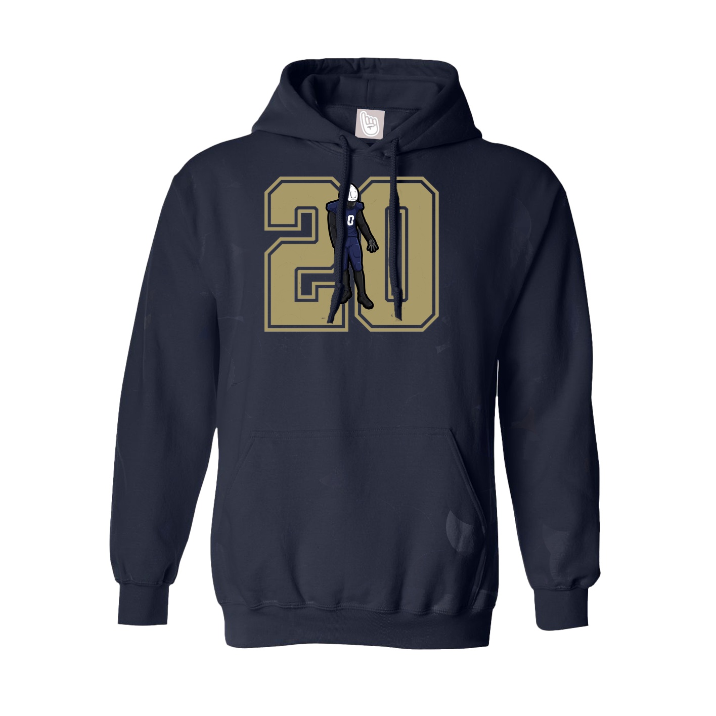 Youth Hoodie — Number in Navy