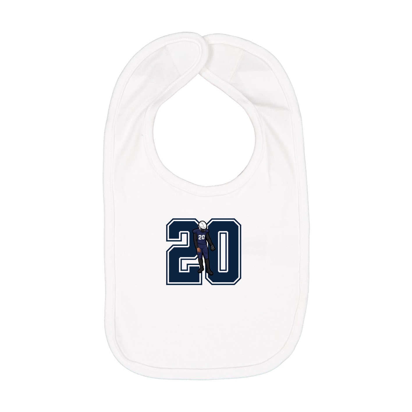 Infant Bib — Number in White