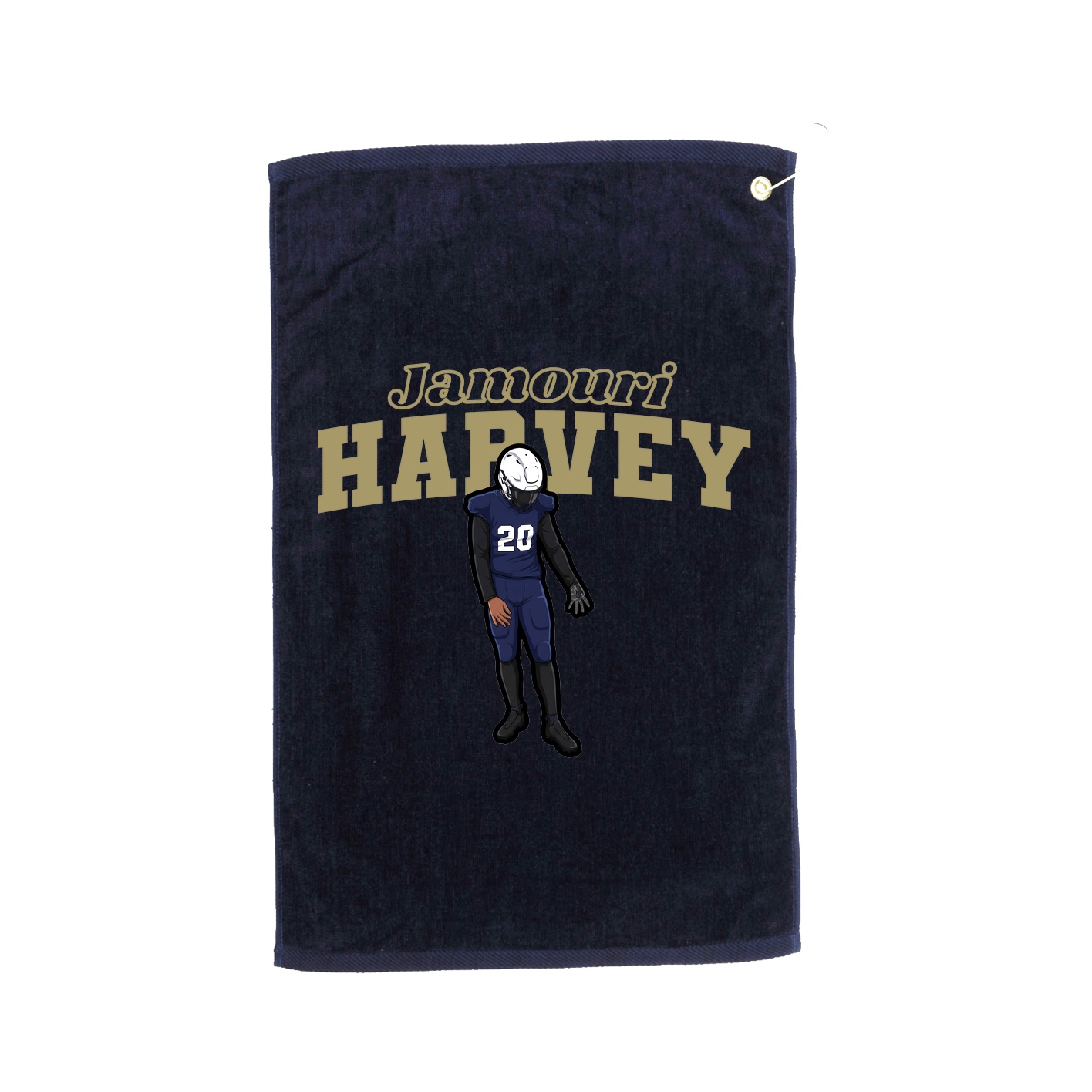Golf Towel — Name Arch in Navy