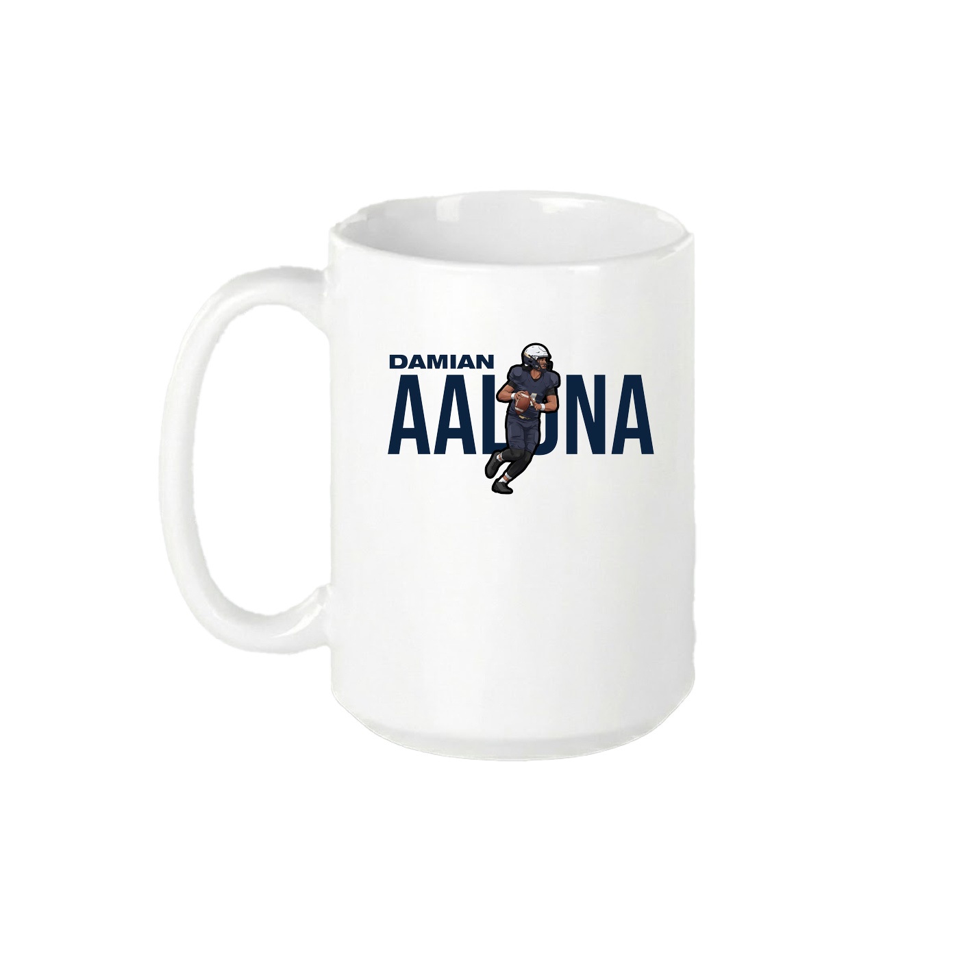 15oz Coffee Mug — Player Name in White