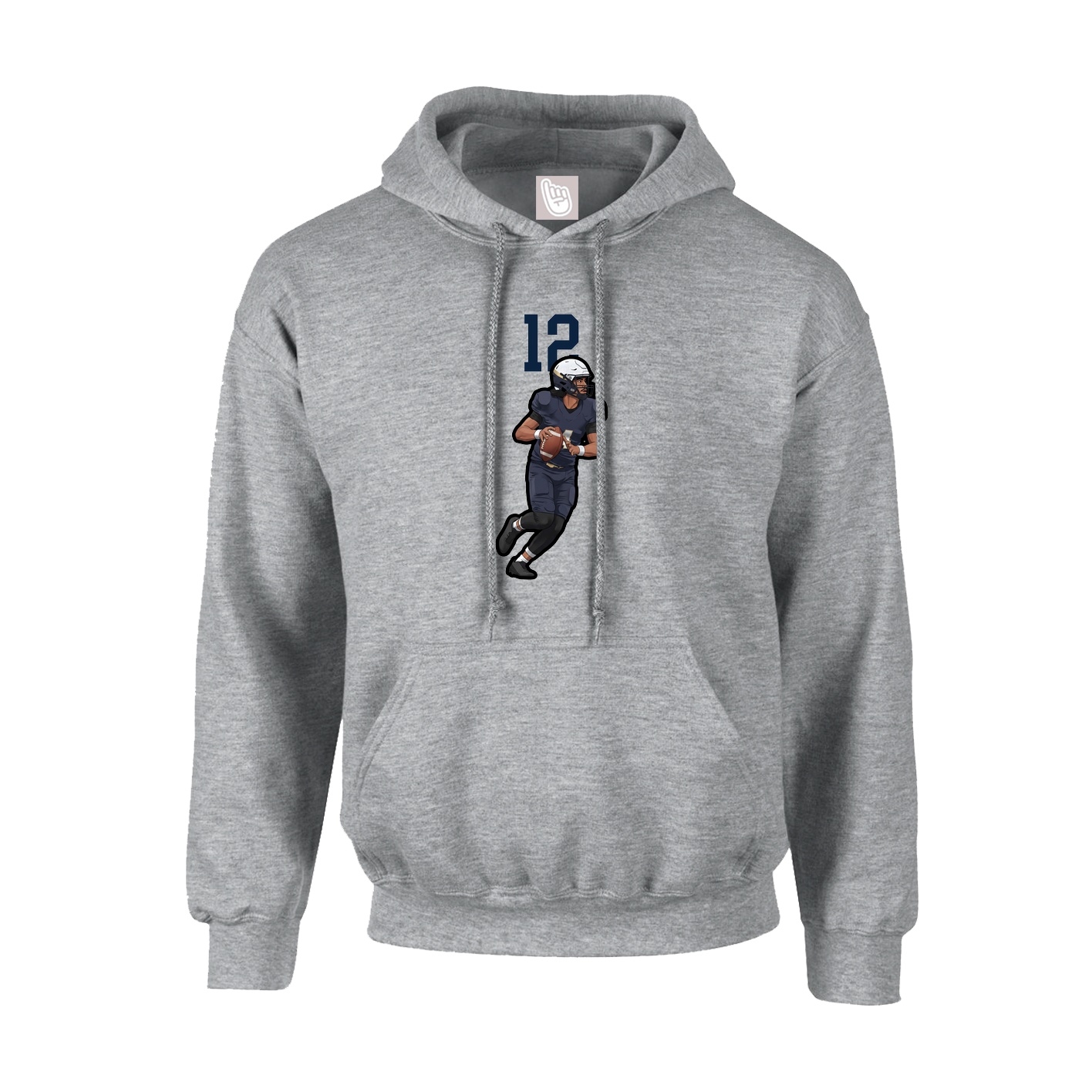 Hoodie — Number Top in Grey