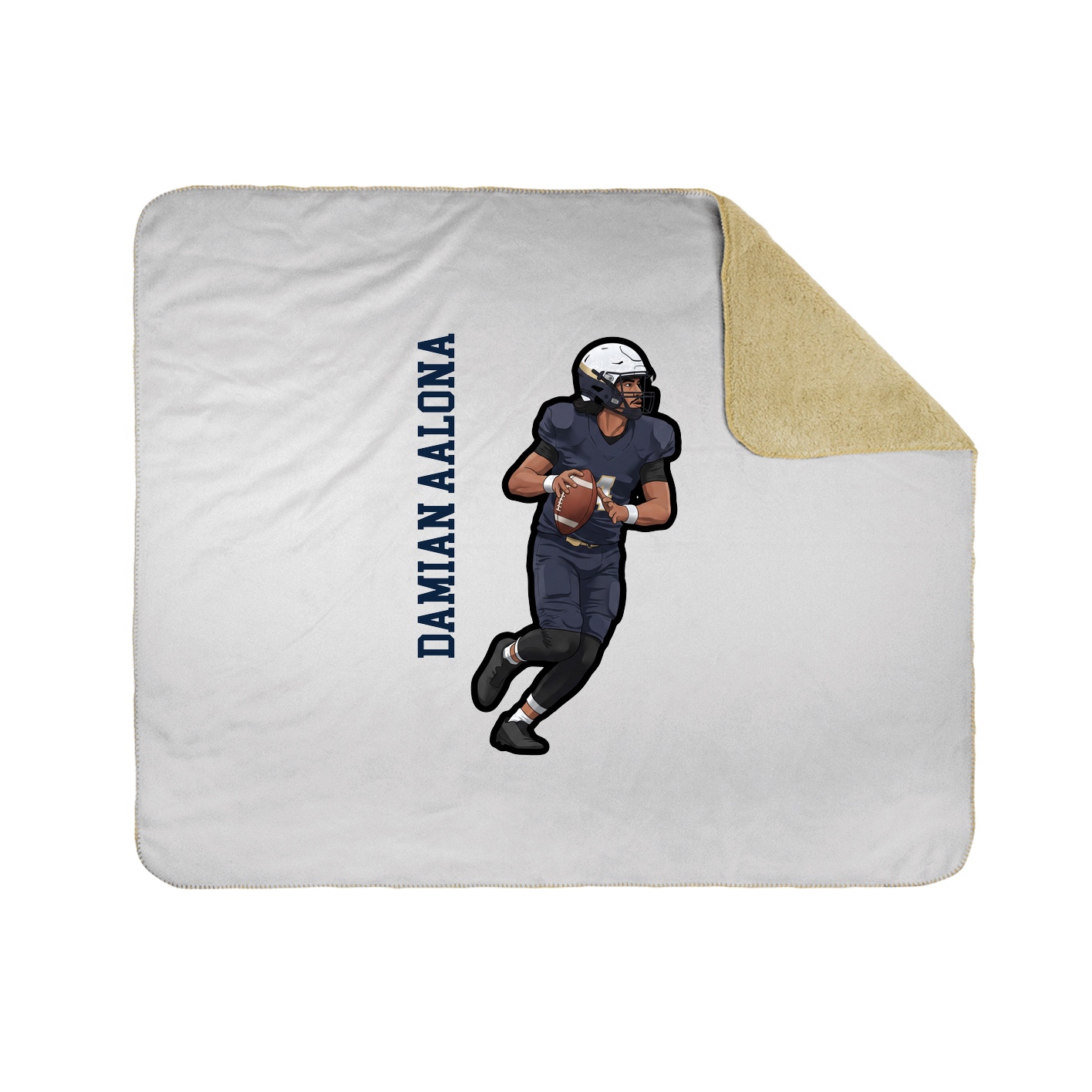 Throw Blanket — Name Vertical in White