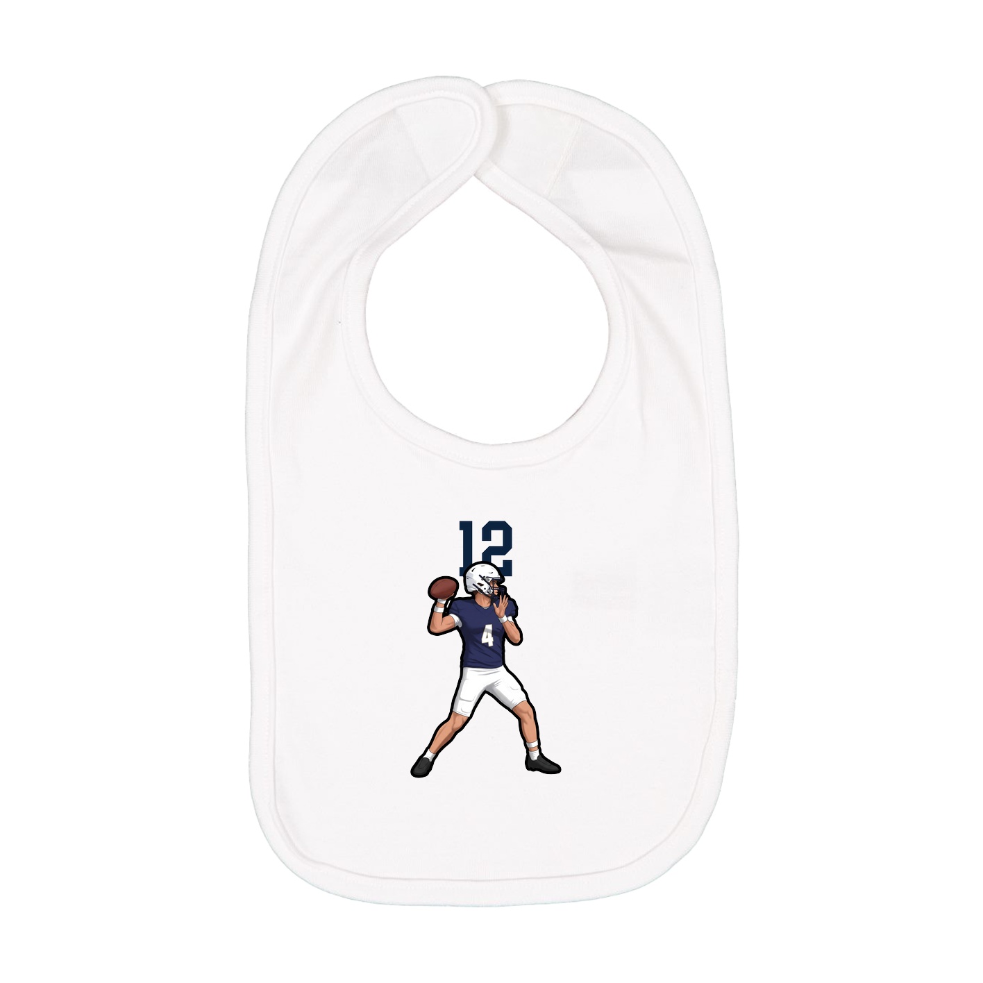 Infant Bib — Number Top in White