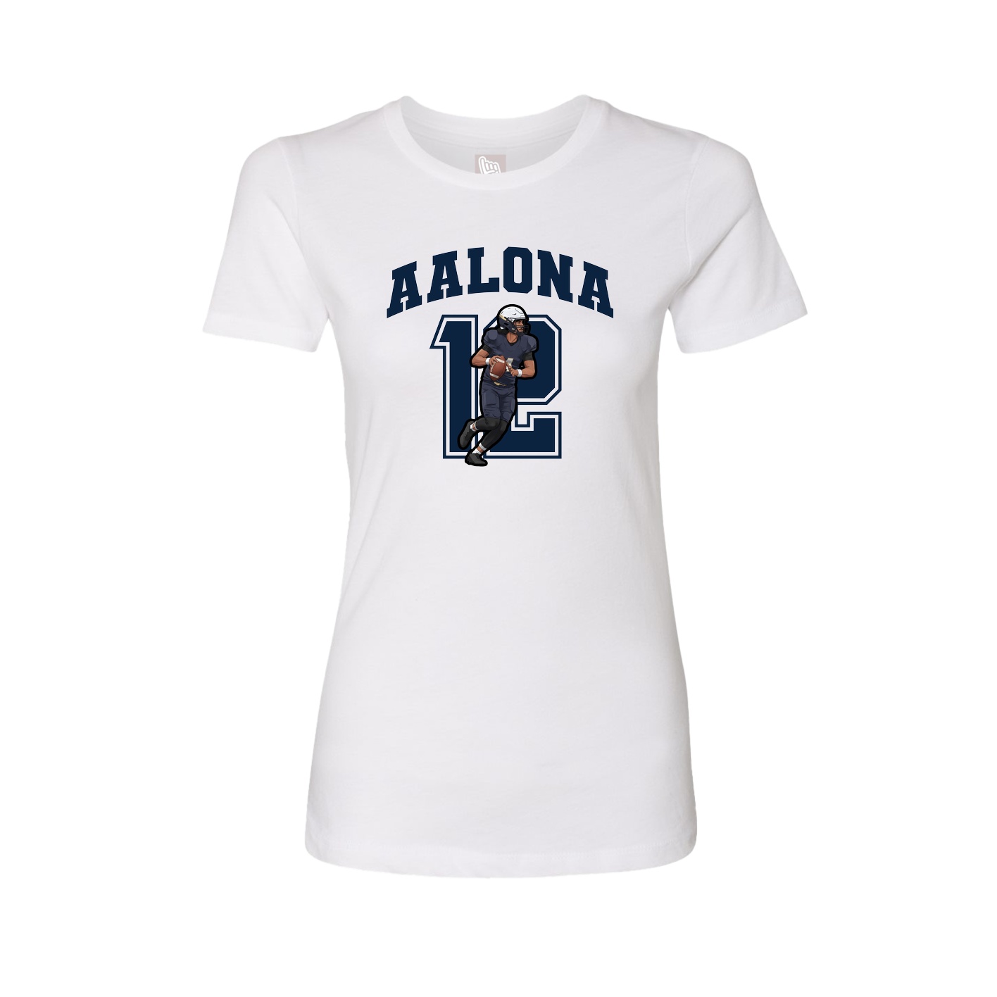Fitted Women's Tee — Number in White