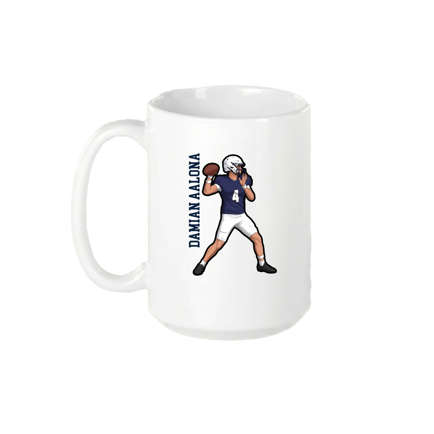 15oz Coffee Mug — Name Vertical in White