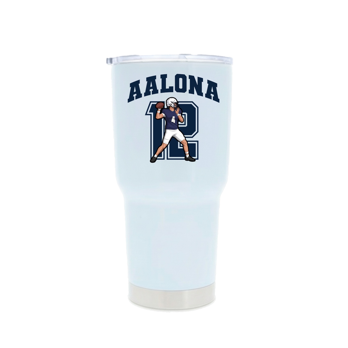 30oz Stainless Steel Tumbler — Number in White