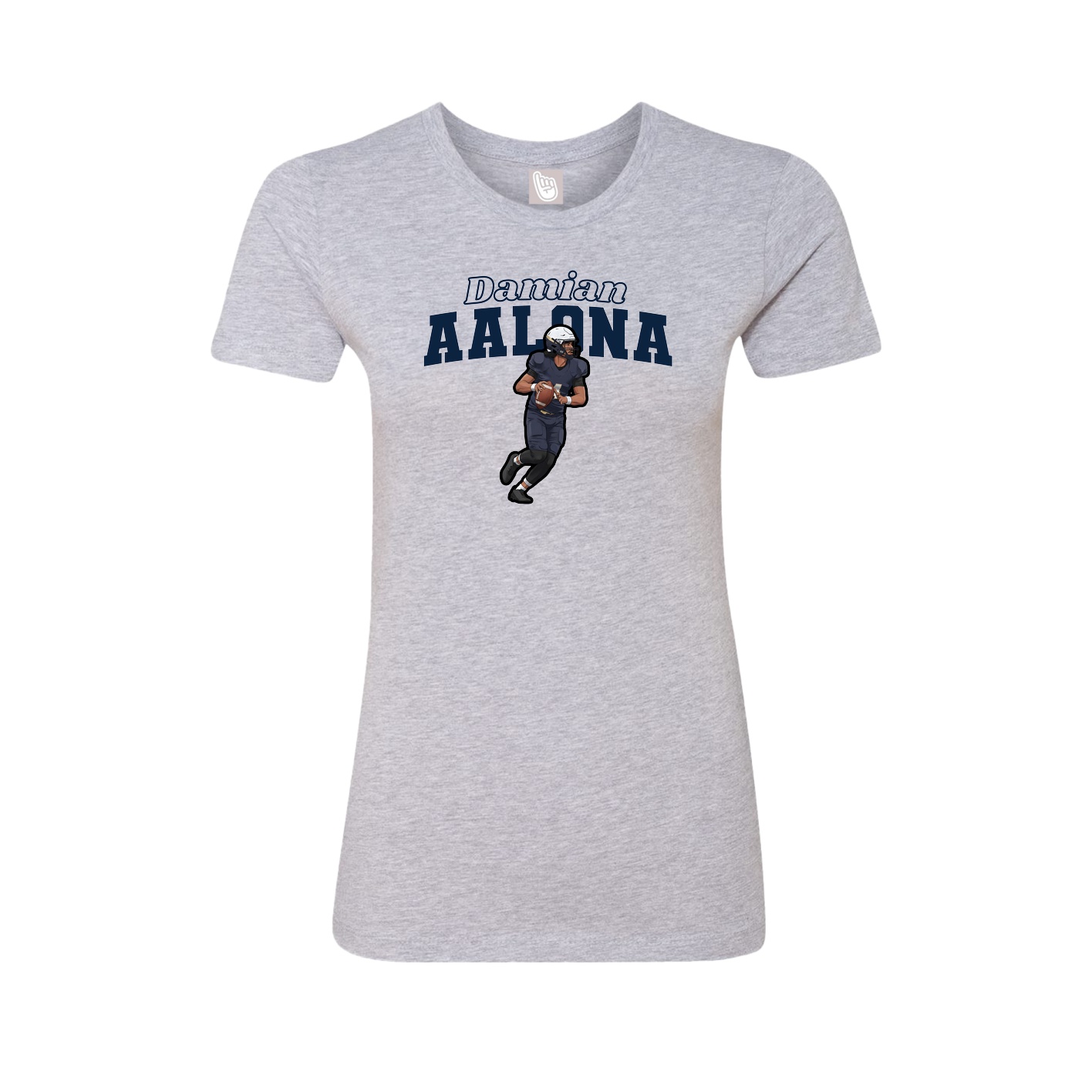 Fitted Women's Tee — Name Arch in Grey