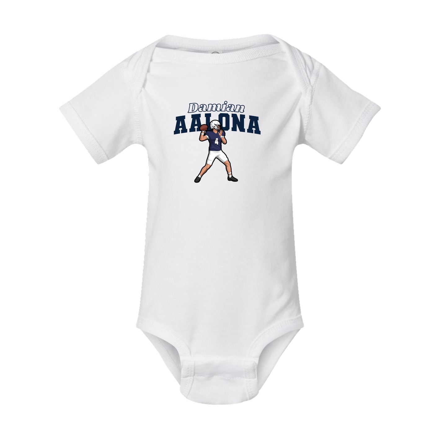 Baby Onesie — Name Arch in White